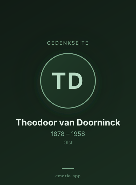 Gedenkportrait von Theodoor van Doorninck