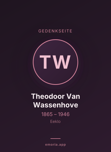 Gedenkportrait von Theodoor Van Wassenhove