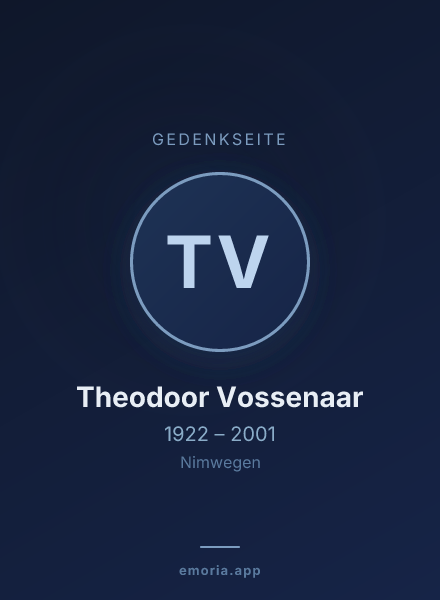 Gedenkportrait von Theodoor Vossenaar