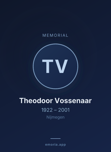 Memorial portrait of Theodoor Vossenaar