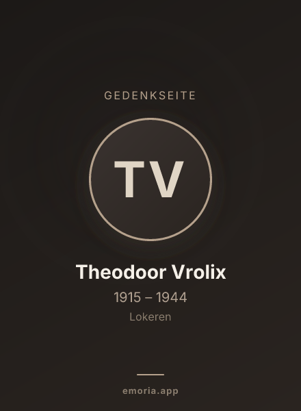 Gedenkportrait von Theodoor Vrolix