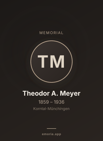 Memorial portrait of Theodor A. Meyer