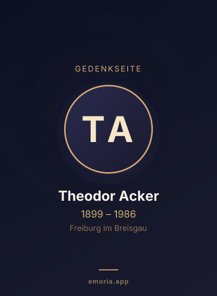 Gedenkportrait von Theodor Acker