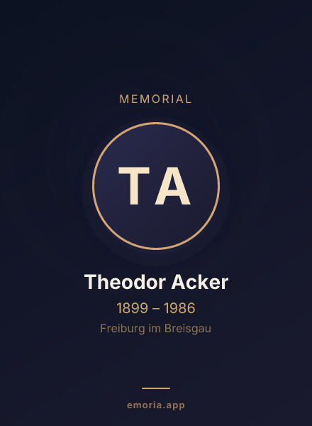 Memorial portrait of Theodor Acker