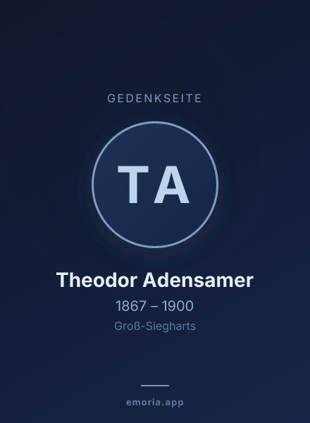 Gedenkportrait von Theodor Adensamer