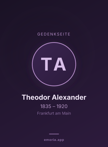 Gedenkportrait von Theodor Alexander
