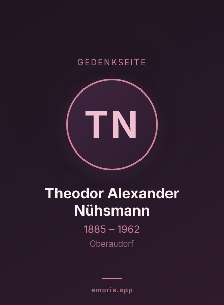 Gedenkportrait von Theodor Alexander Nühsmann