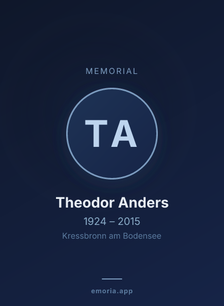 Memorial portrait of Theodor Anders