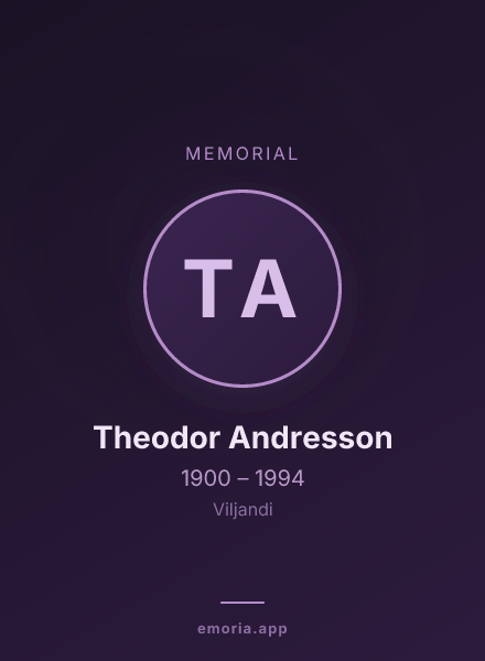 Memorial portrait of Theodor Andresson