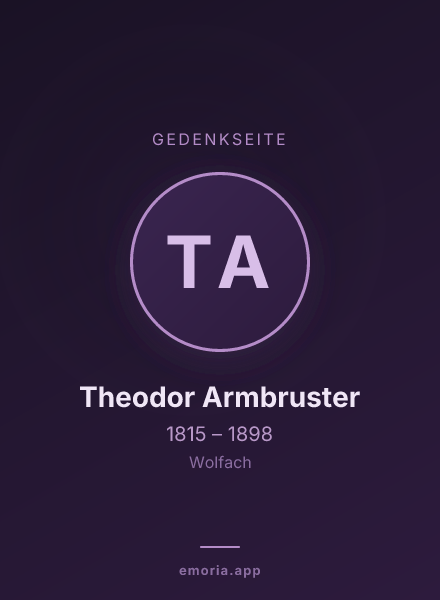 Gedenkportrait von Theodor Armbruster