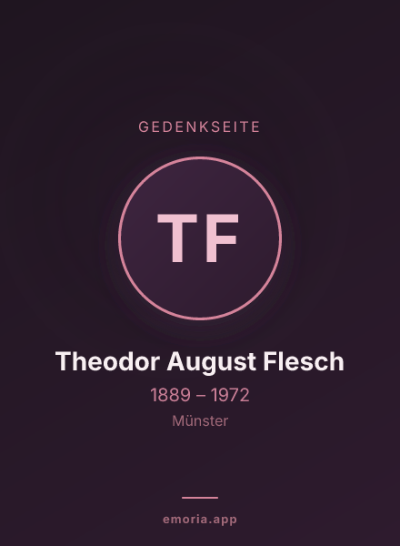 Gedenkportrait von Theodor August Flesch