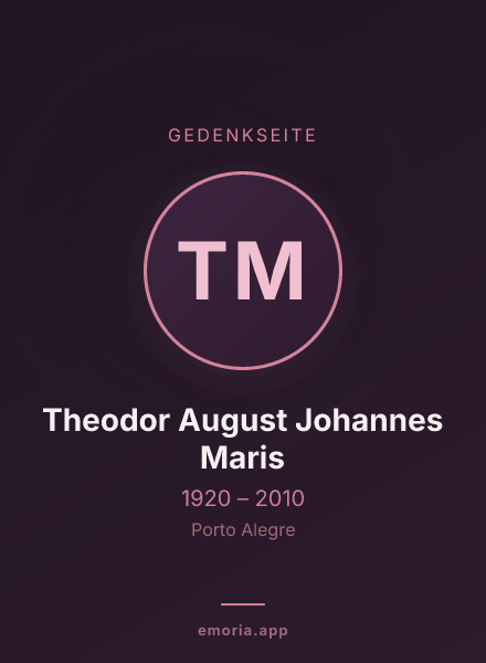 Gedenkportrait von Theodor August Johannes Maris