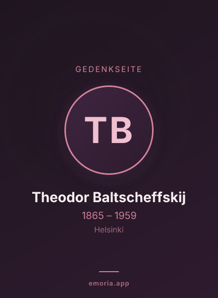Gedenkportrait von Theodor Baltscheffskij