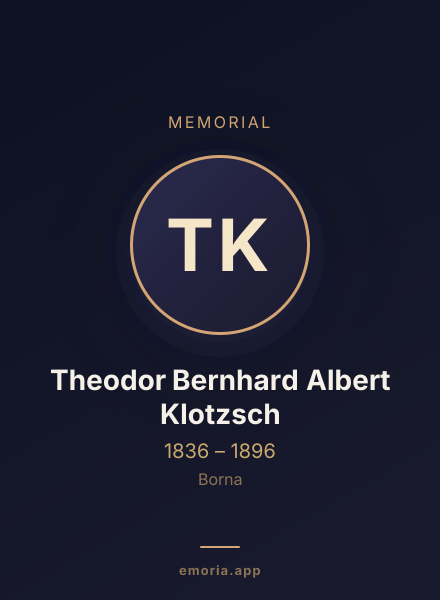 Memorial portrait of Theodor Bernhard Albert Klotzsch