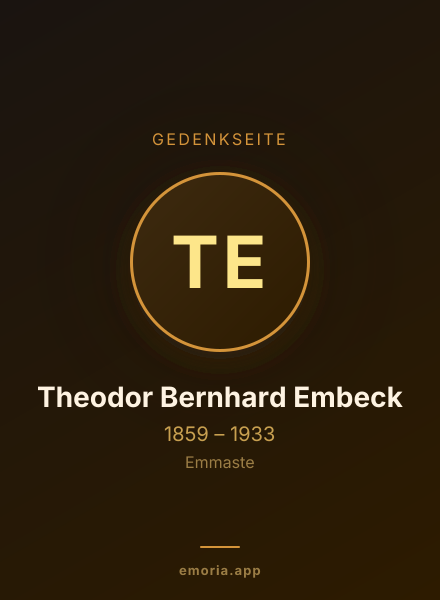 Gedenkportrait von Theodor Bernhard Embeck