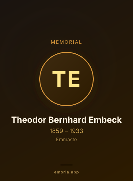 Memorial portrait of Theodor Bernhard Embeck
