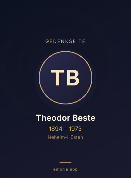 Gedenkportrait von Theodor Beste
