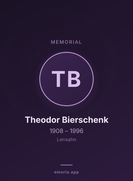 Memorial portrait of Theodor Bierschenk