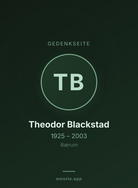 Gedenkportrait von Theodor Blackstad