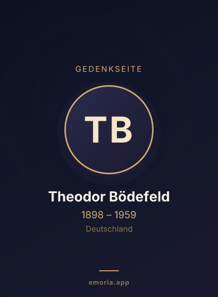 Gedenkportrait von Theodor Bödefeld