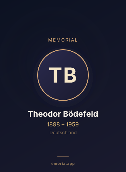 Memorial portrait of Theodor Bödefeld
