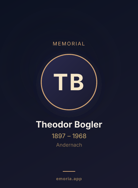 Memorial portrait of Theodor Bogler
