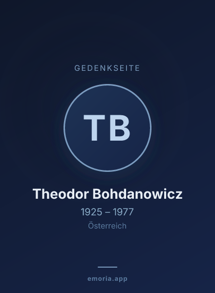 Gedenkportrait von Theodor Bohdanowicz