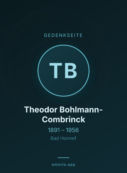 Gedenkportrait von Theodor Bohlmann-Combrinck