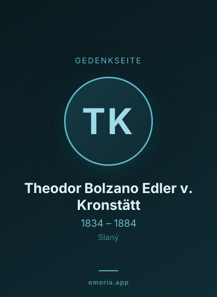 Gedenkportrait von Theodor Bolzano Edler v. Kronstätt
