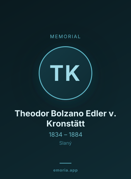 Memorial portrait of Theodor Bolzano Edler v. Kronstätt