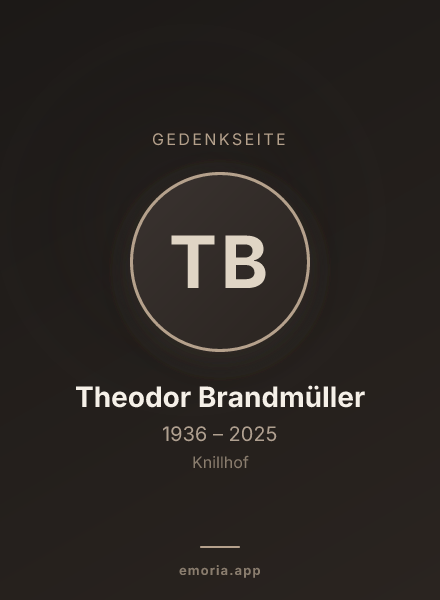 Gedenkportrait von Theodor Brandmüller