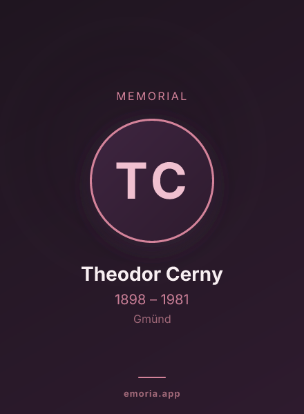 Memorial portrait of Theodor Cerny