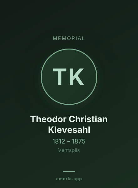 Memorial portrait of Theodor Christian Klevesahl