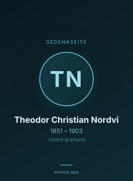 Gedenkportrait von Theodor Christian Nordvi