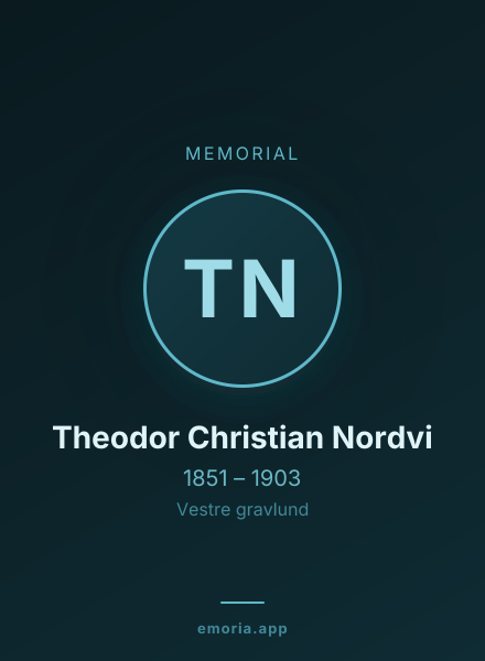 Memorial portrait of Theodor Christian Nordvi