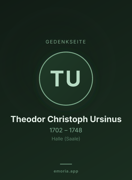 Gedenkportrait von Theodor Christoph Ursinus