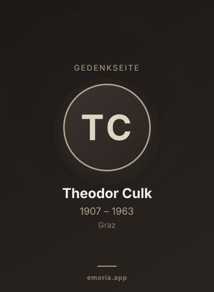 Gedenkportrait von Theodor Culk