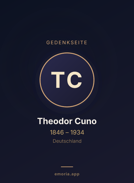 Gedenkportrait von Theodor Cuno