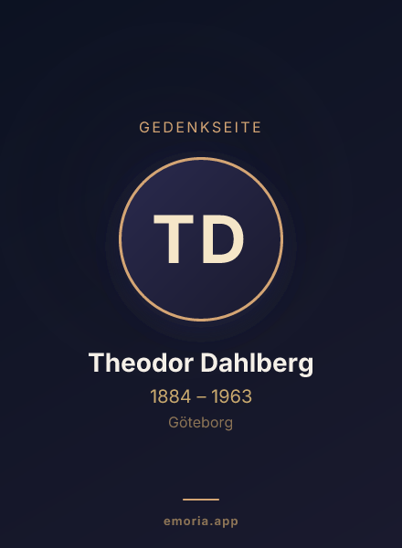 Gedenkportrait von Theodor Dahlberg
