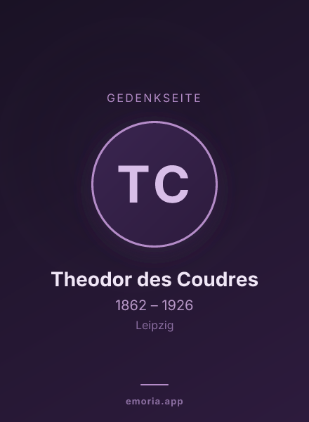 Gedenkportrait von Theodor des Coudres