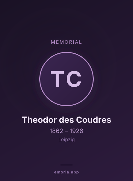 Memorial portrait of Theodor des Coudres