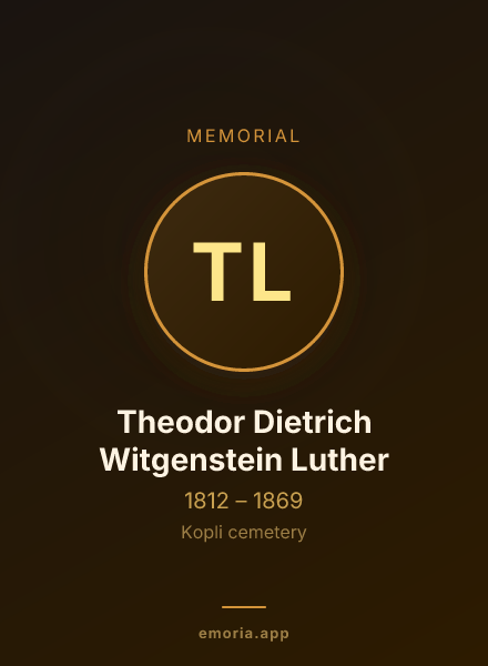 Memorial portrait of Theodor Dietrich Witgenstein Luther