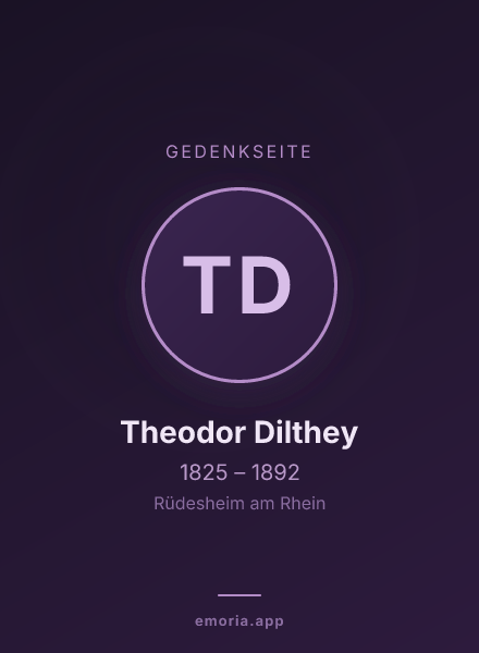 Gedenkportrait von Theodor Dilthey