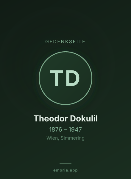 Gedenkportrait von Theodor Dokulil