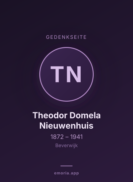 Gedenkportrait von Theodor Domela Nieuwenhuis