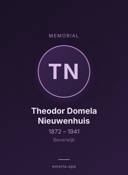 Memorial portrait of Theodor Domela Nieuwenhuis