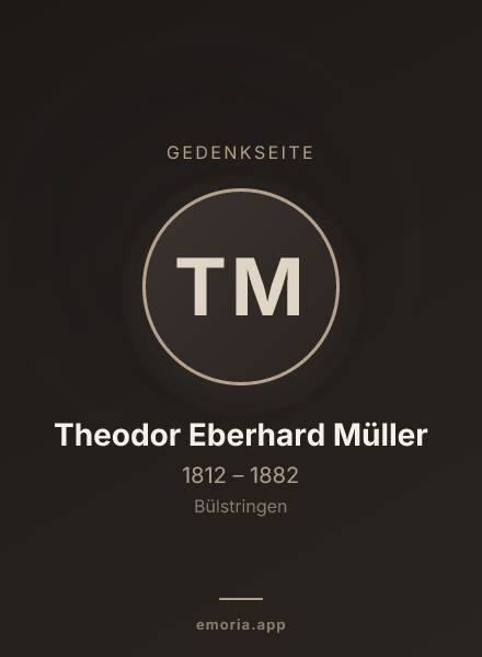Gedenkportrait von Theodor Eberhard Müller