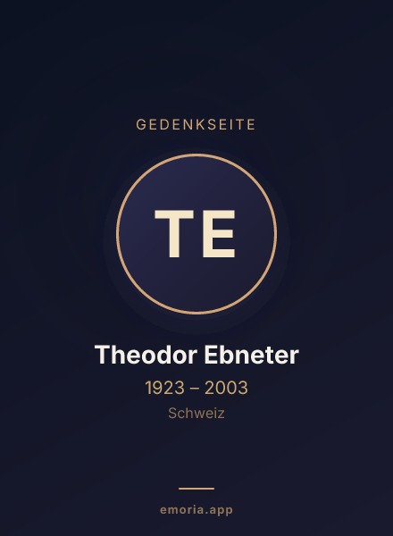 Gedenkportrait von Theodor Ebneter