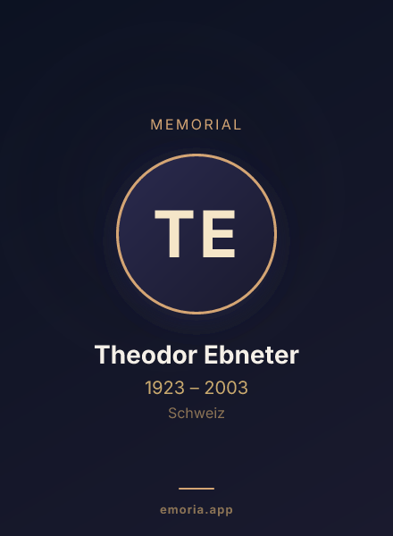 Memorial portrait of Theodor Ebneter