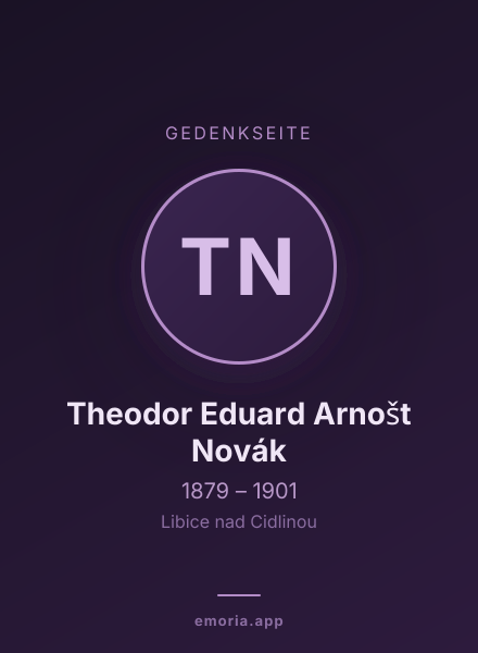 Gedenkportrait von Theodor Eduard Arnošt Novák